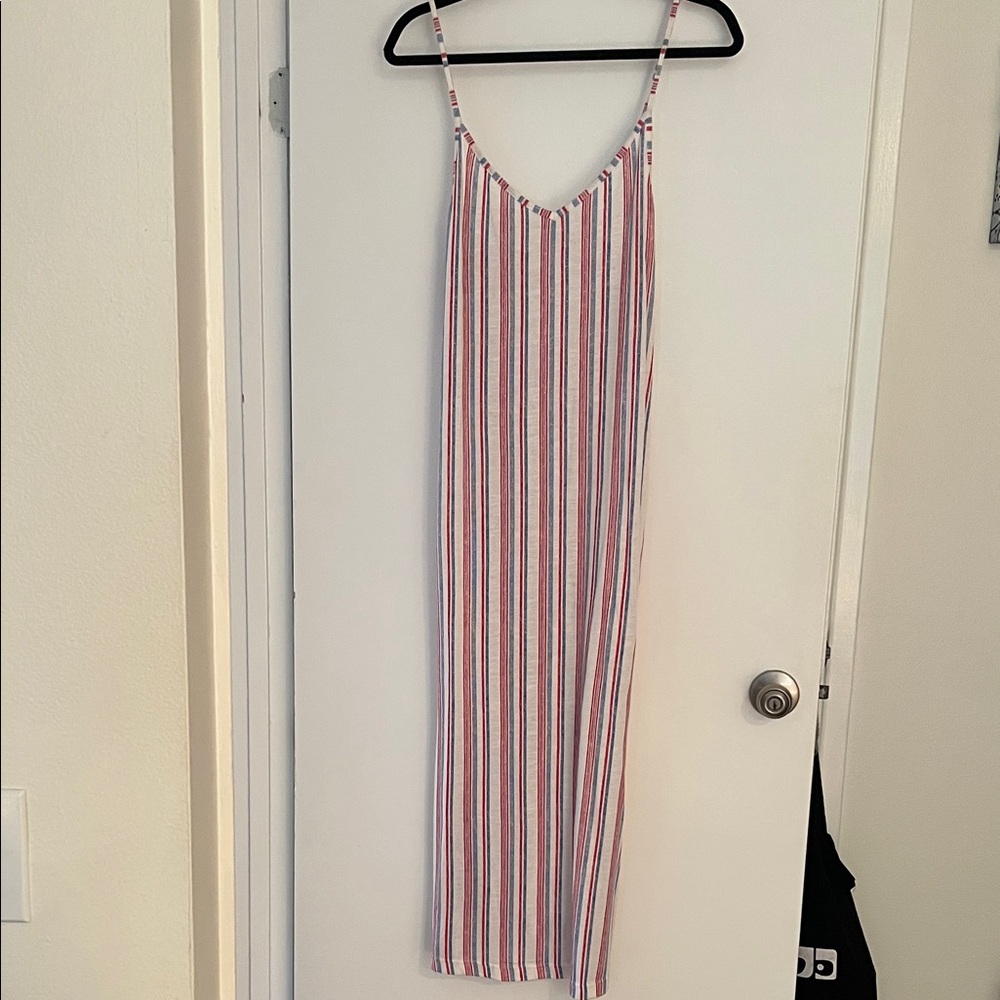 Roxy Red and Blue Striped Maxi Dress